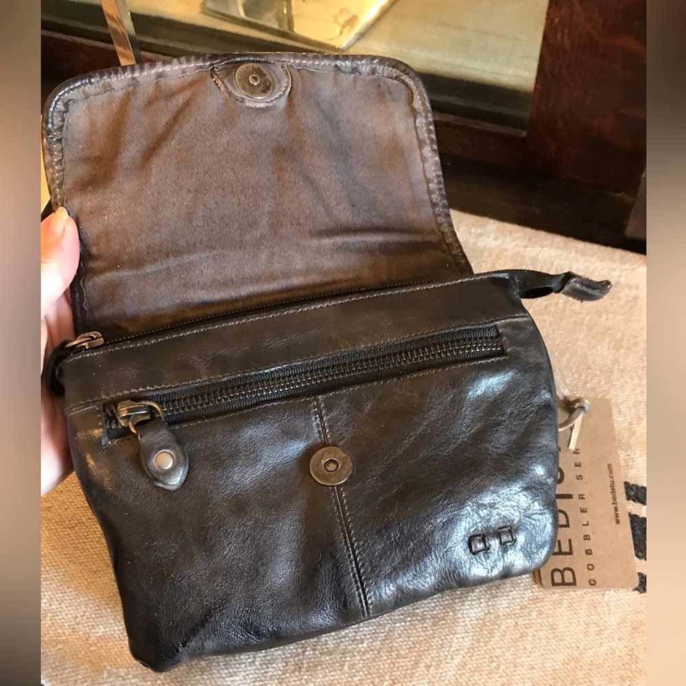 NWT Bed Stu Leather Ziggy Clutch Crossbody Belt Bag Black DD Retail $195 - Picture 13 of 15
